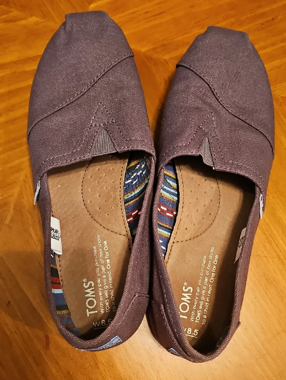 Toms Slip-On Shoes in Brown Fabric - Picture 4 of 5